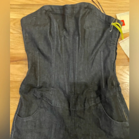 Boom Boom Jeans Denim Jumpsuit Strapless Wide Leg  Women’s Small - Picture 2 of 6
